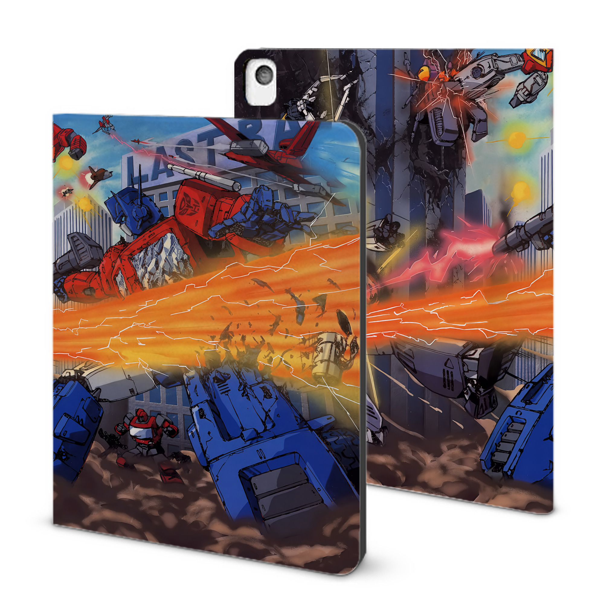 （画像用） Transformers トランスフォーマー IPadケース ペンホルダー付き ブックスタイルデザイン